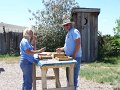 No 132 Helena Montana. Husband and wife team Diane and Kevin anxiously checking their gravel for sapphire gems. 